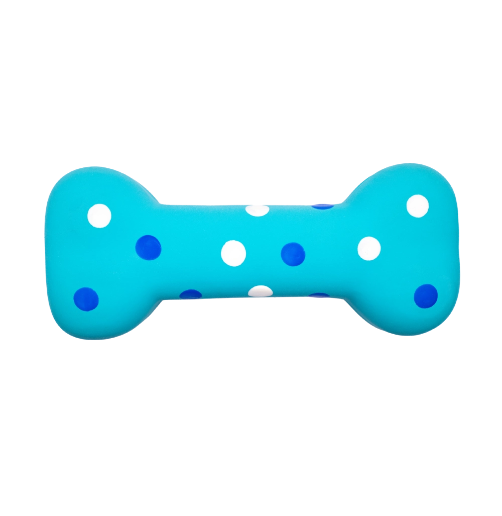 Polka Dot Squeaky Bone Toy